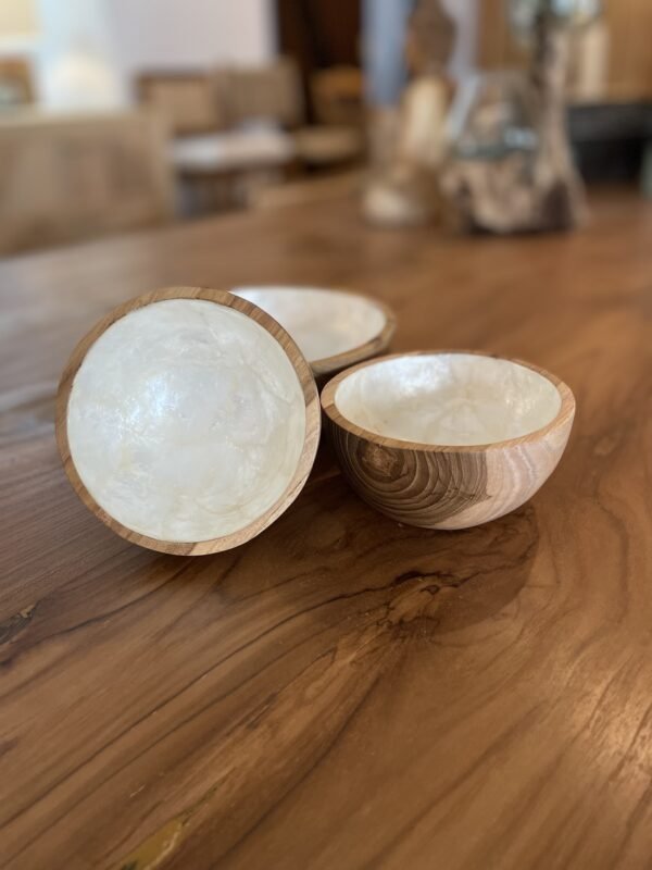 Bowl de madera y nacar