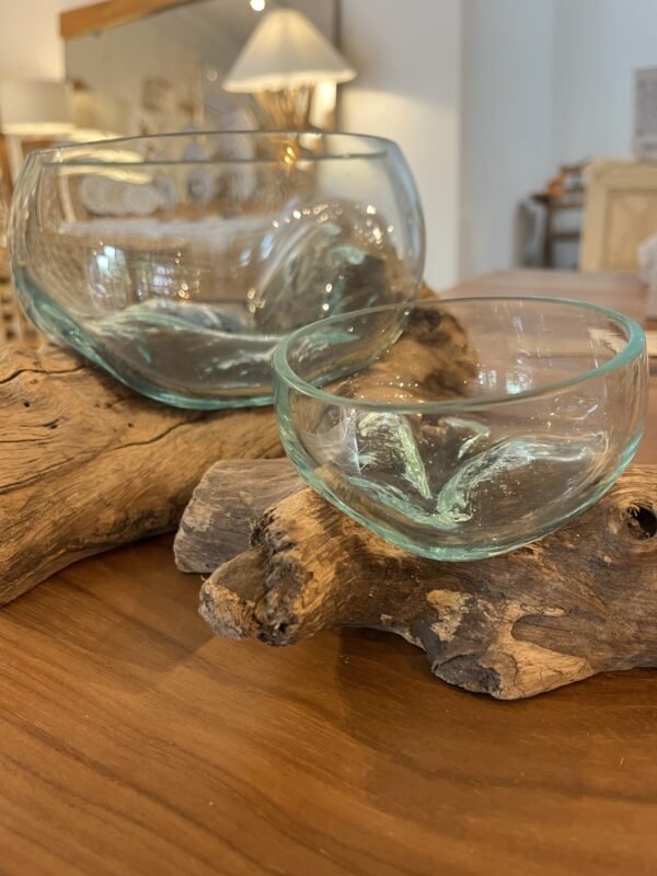 Acuario decorativo mangkuk madera & vidrio