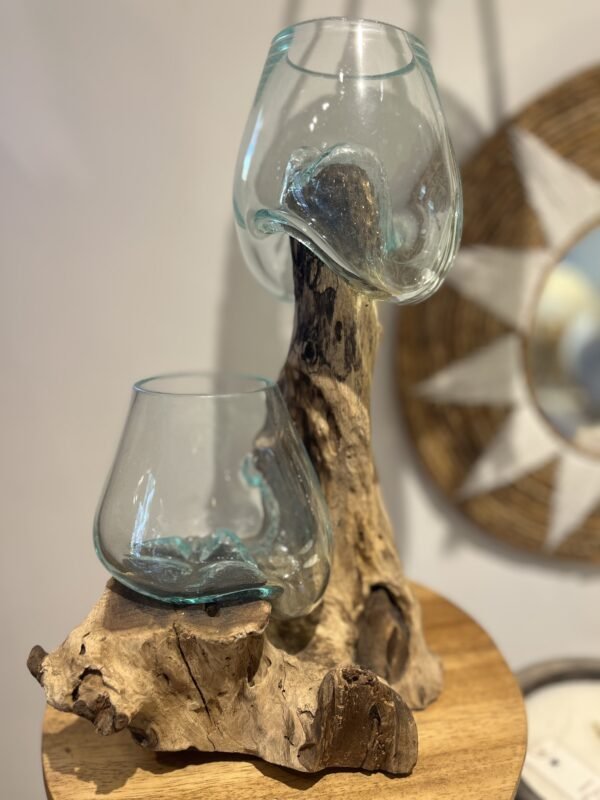 Acuario decorativo doble madera & vidrio