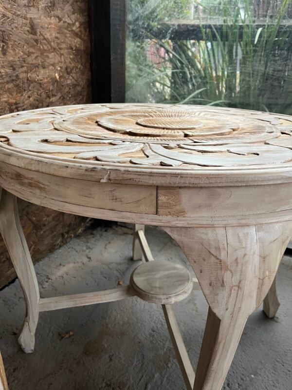 Mesa blanca tallada JOYO - Imagen 3
